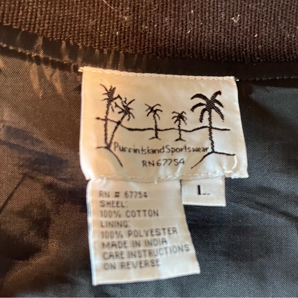 Vintage Puffin Island Sportswear Embroidered Floral Jacket Art Glass Buttons L - Picture 4 of 9